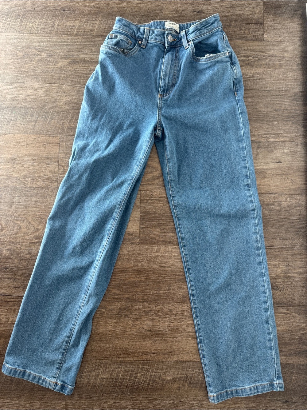Classic Straight Leg Blue Jeans